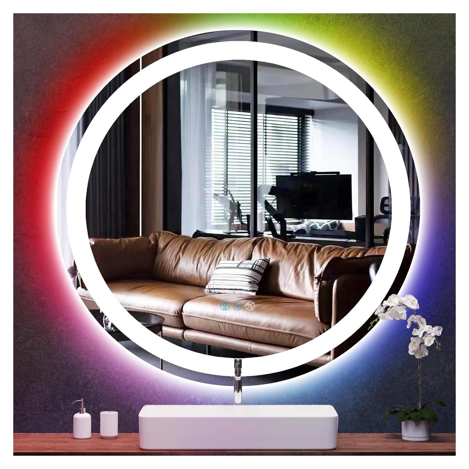 Espejo de Baño LED ARUMMA 76 cm Redondo con Luz RGB