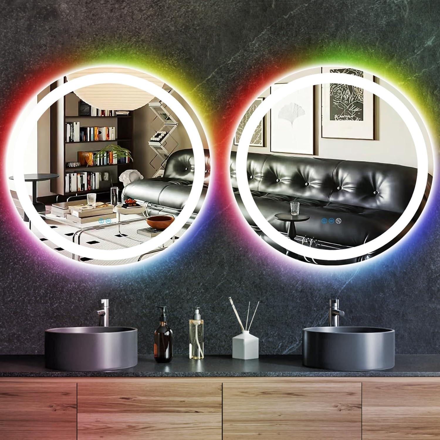 Espejo de Baño LED ARUMMA 76 cm Redondo con Luz RGB