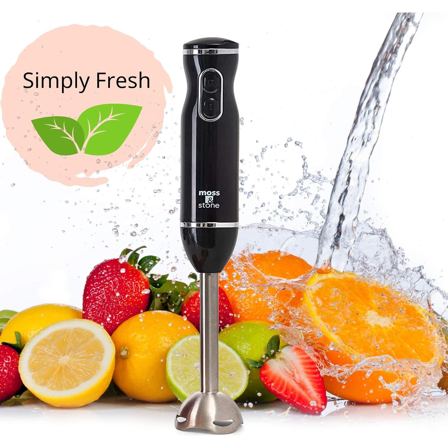 Batidora de Mano Eléctrica Moss & Stone 300W 3 en 1 Negra