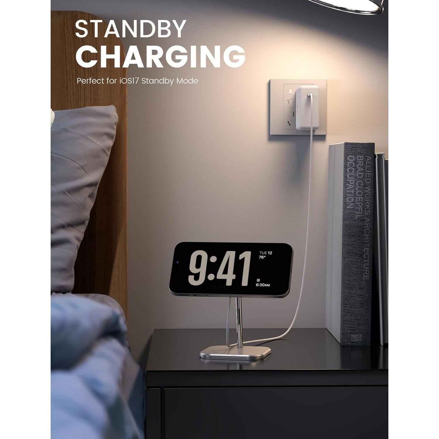 Soporte de Carga Ajustable Lamicall para iPhone 15W MagSafe