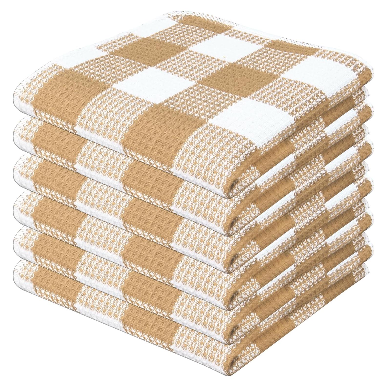 Paquete de 6 Paños de Cocina Waffle 100% Algodón 30.48 cm