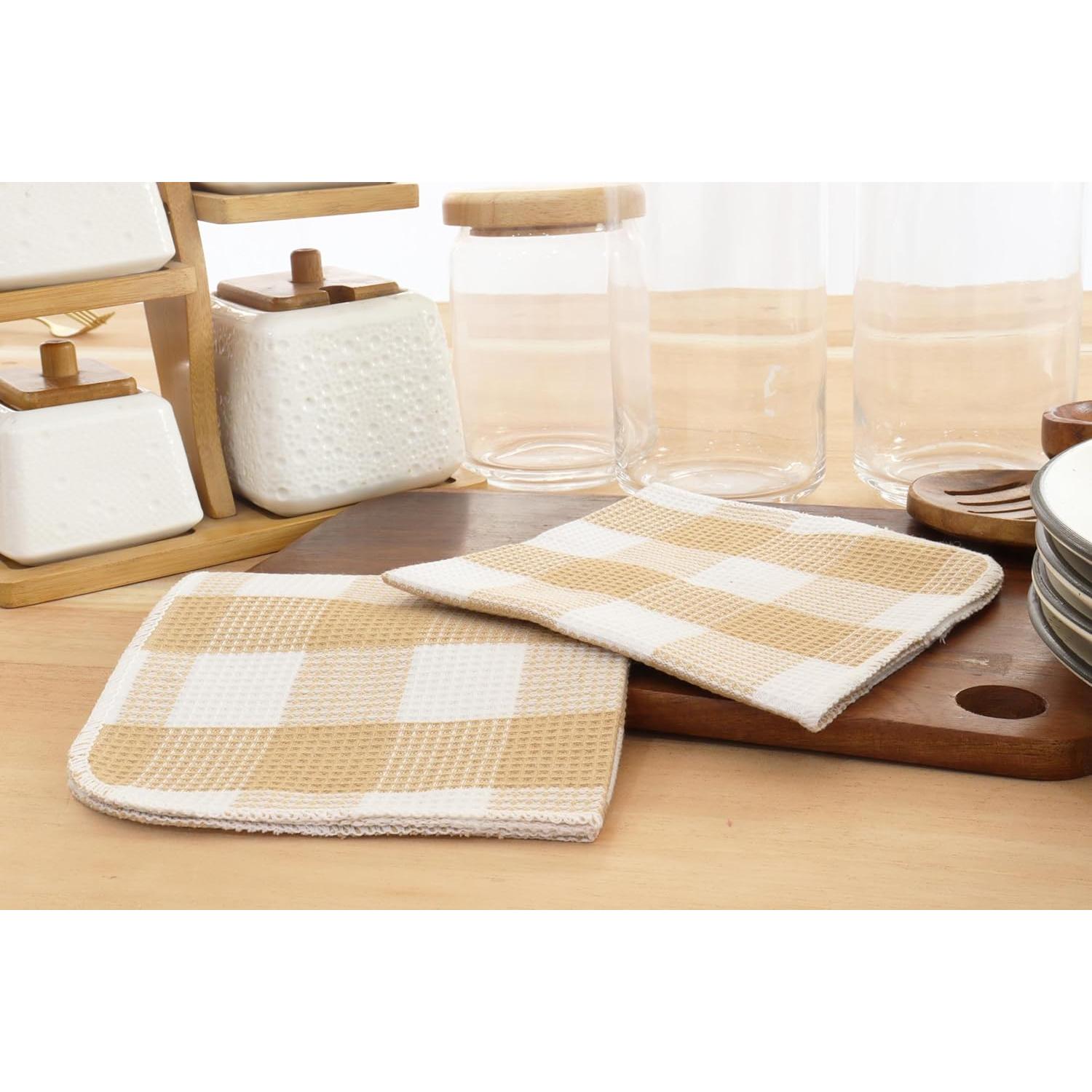 Paquete de 6 Paños de Cocina Waffle 100% Algodón 30.48 cm