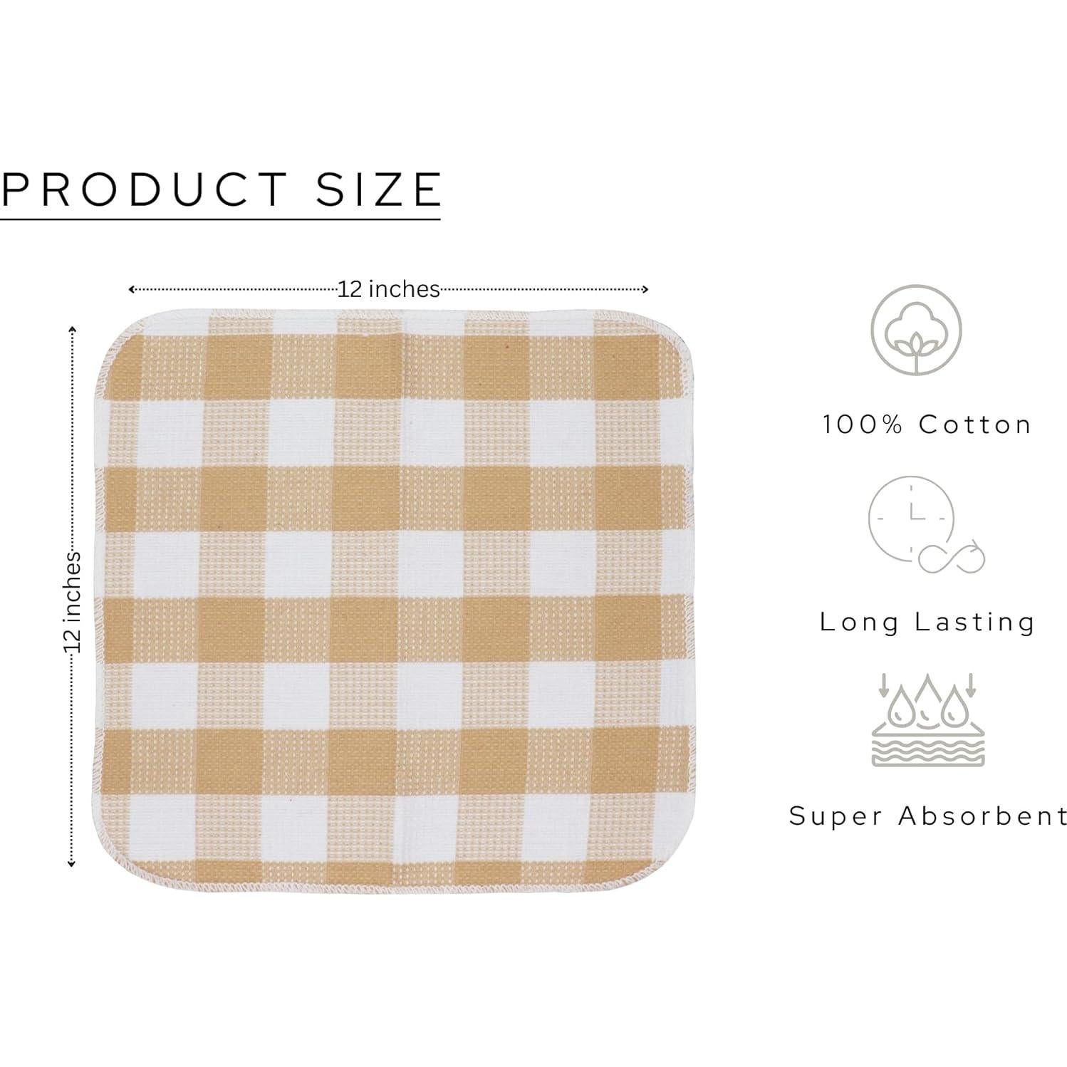 Paquete de 6 Paños de Cocina Waffle 100% Algodón 30.48 cm