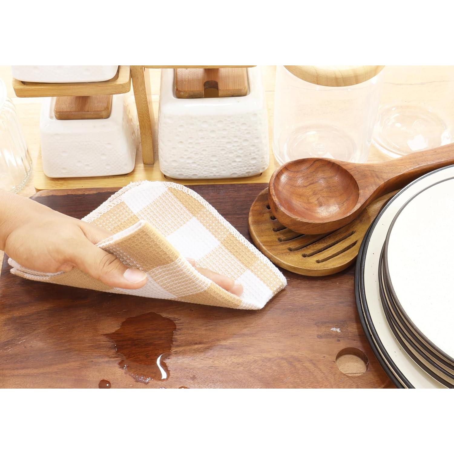 Paquete de 6 Paños de Cocina Waffle 100% Algodón 30.48 cm