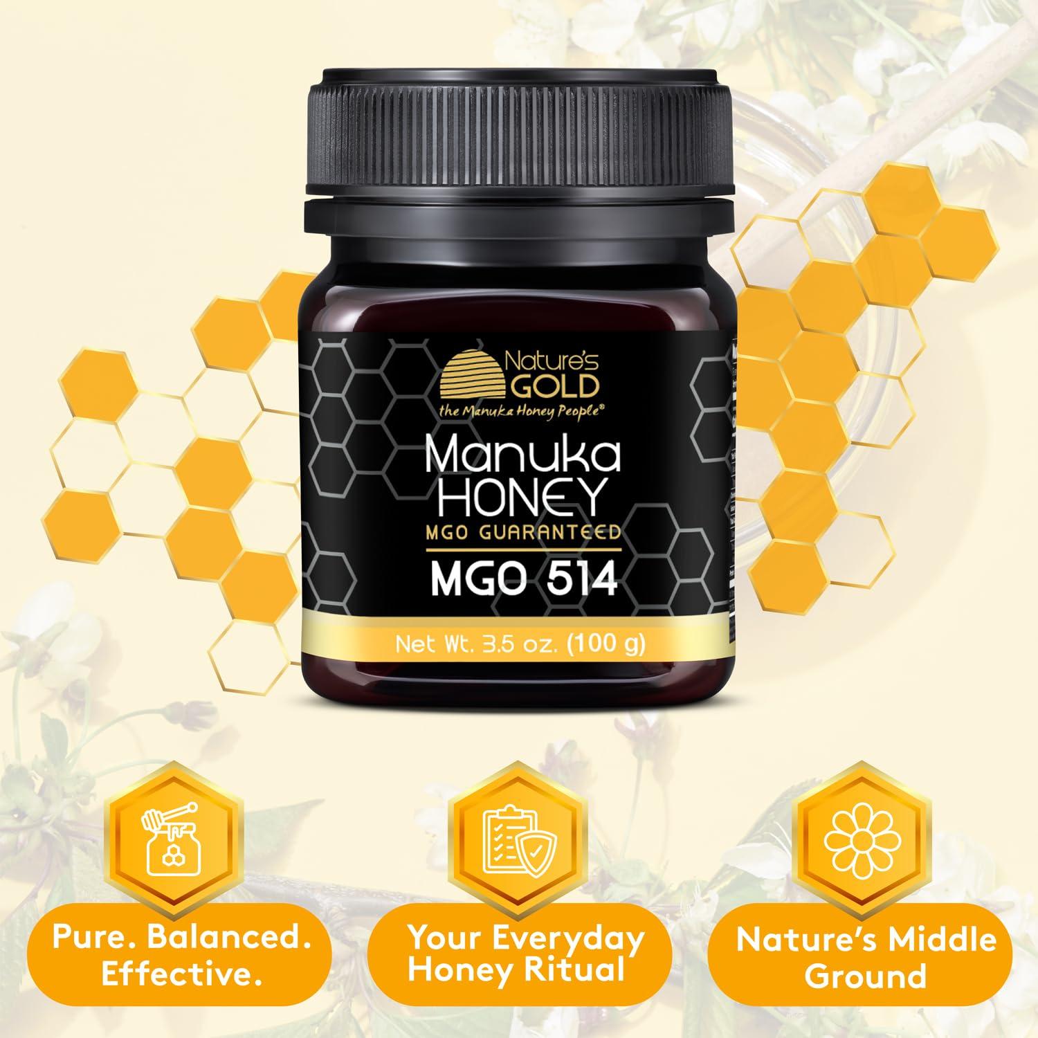 Miel Manuka Cruda Nature's Gold MGO 514+ 99.22g Pura Australiana