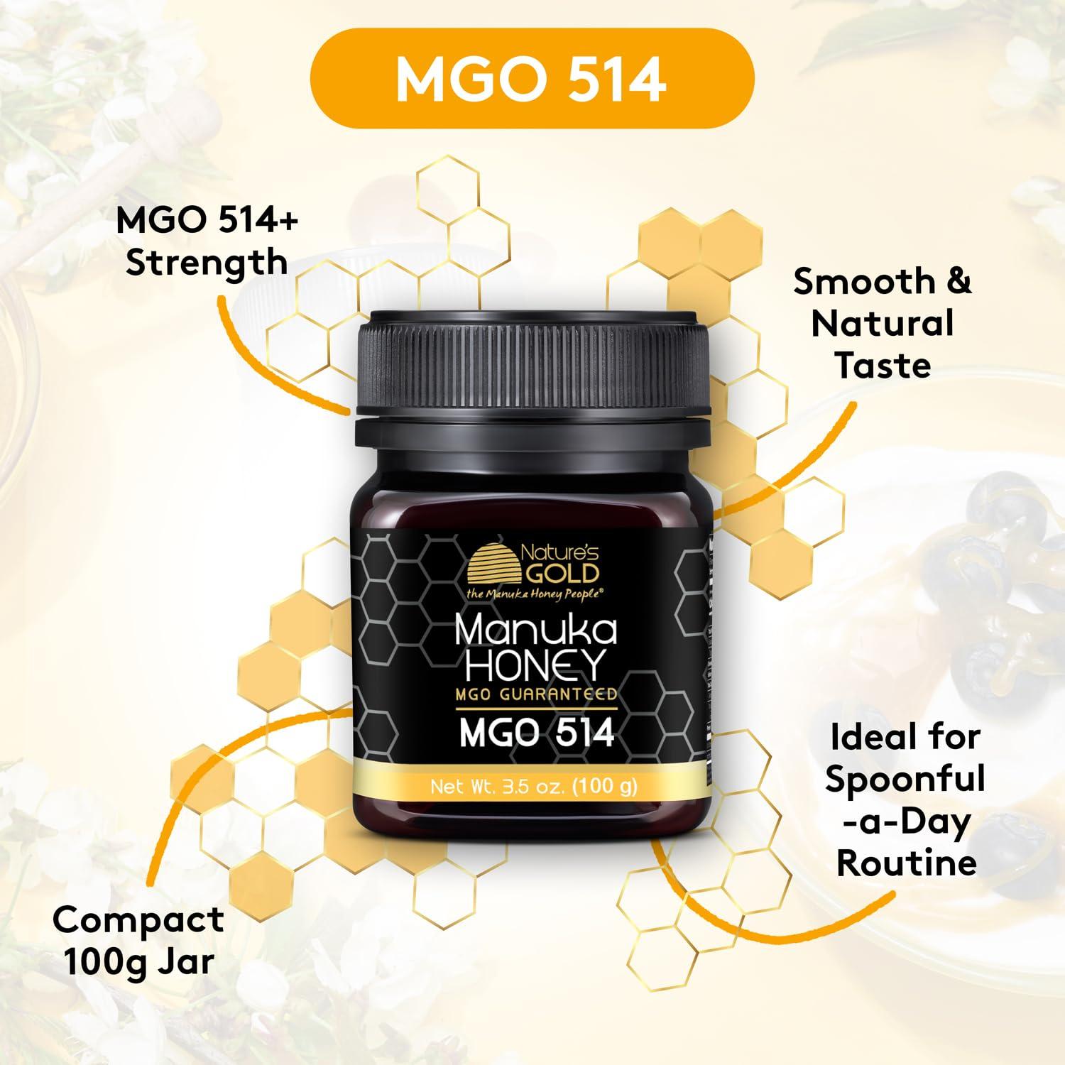Miel Manuka Cruda Nature's Gold MGO 514+ 99.22g Pura Australiana