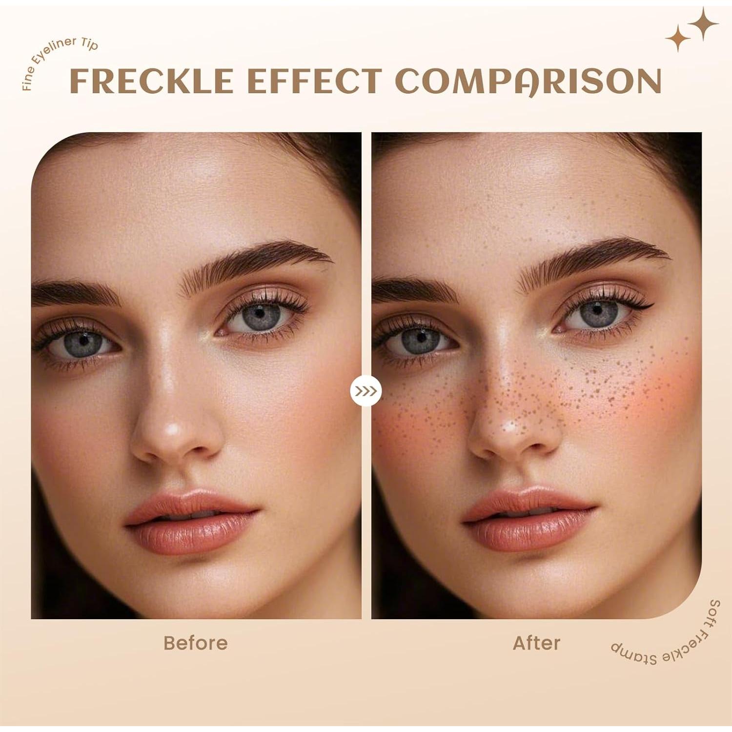 Bolígrafo Delineador de Pecas 2 en 1 Marrón Oscuro Impermeable