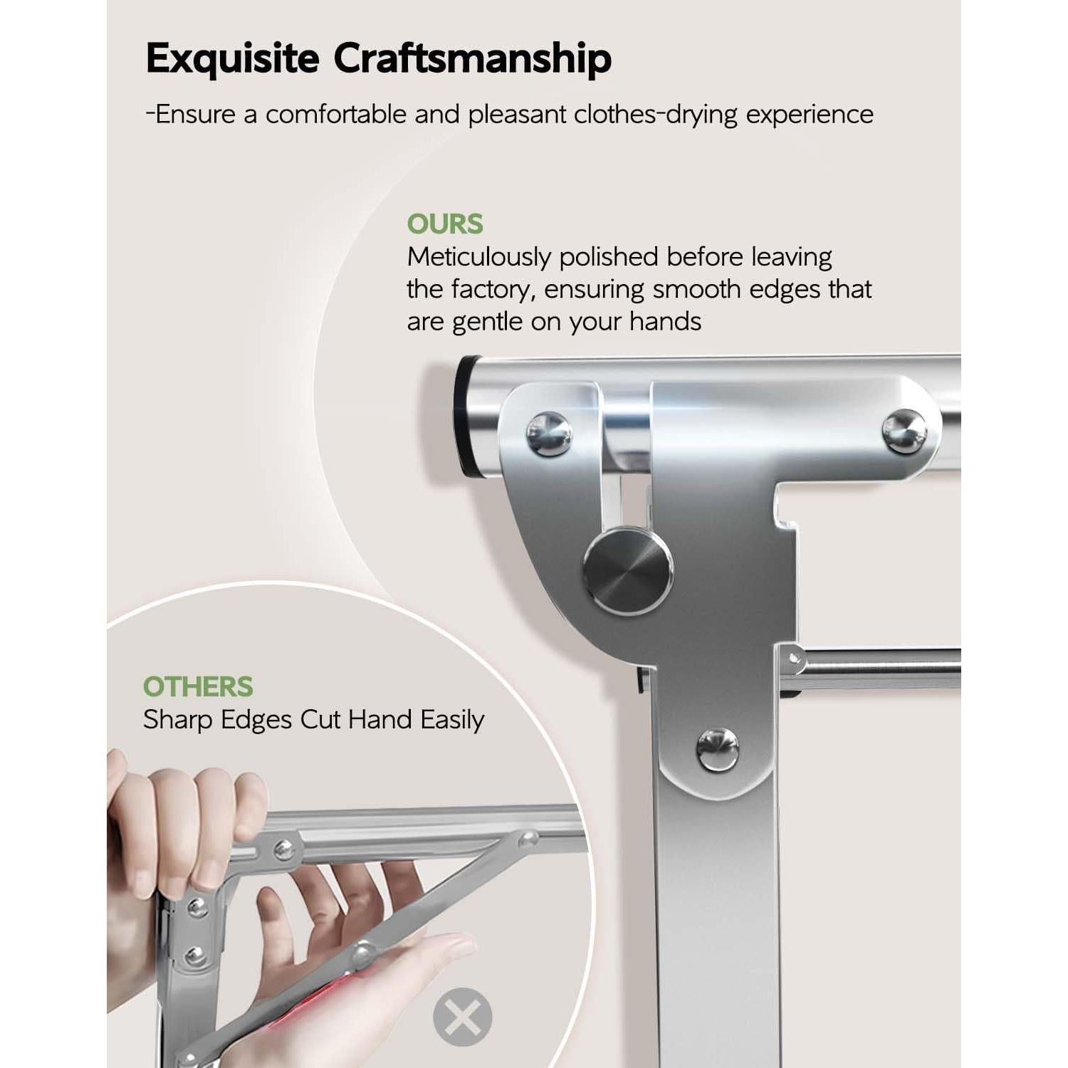 Estante para Secar Ropa VIKAQI Plegable Acero Inoxidable 200.7 cm