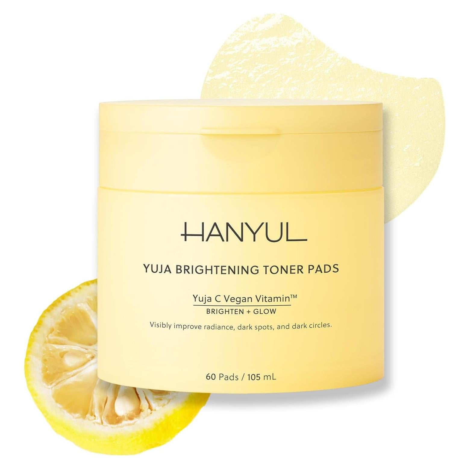 HANYUL Yuja Toner Pads 60 Hojas con Vitamina C y Niacinamida