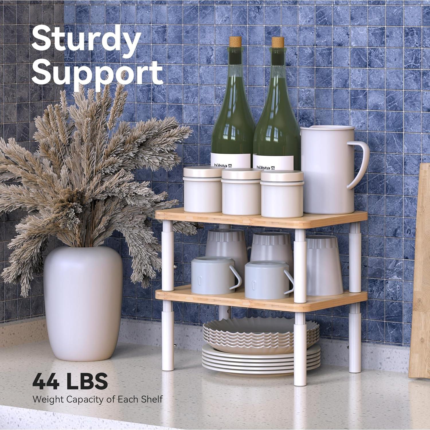 Estante Organizador de Gabinete WELL WENG, 2 Soportes Ajustables