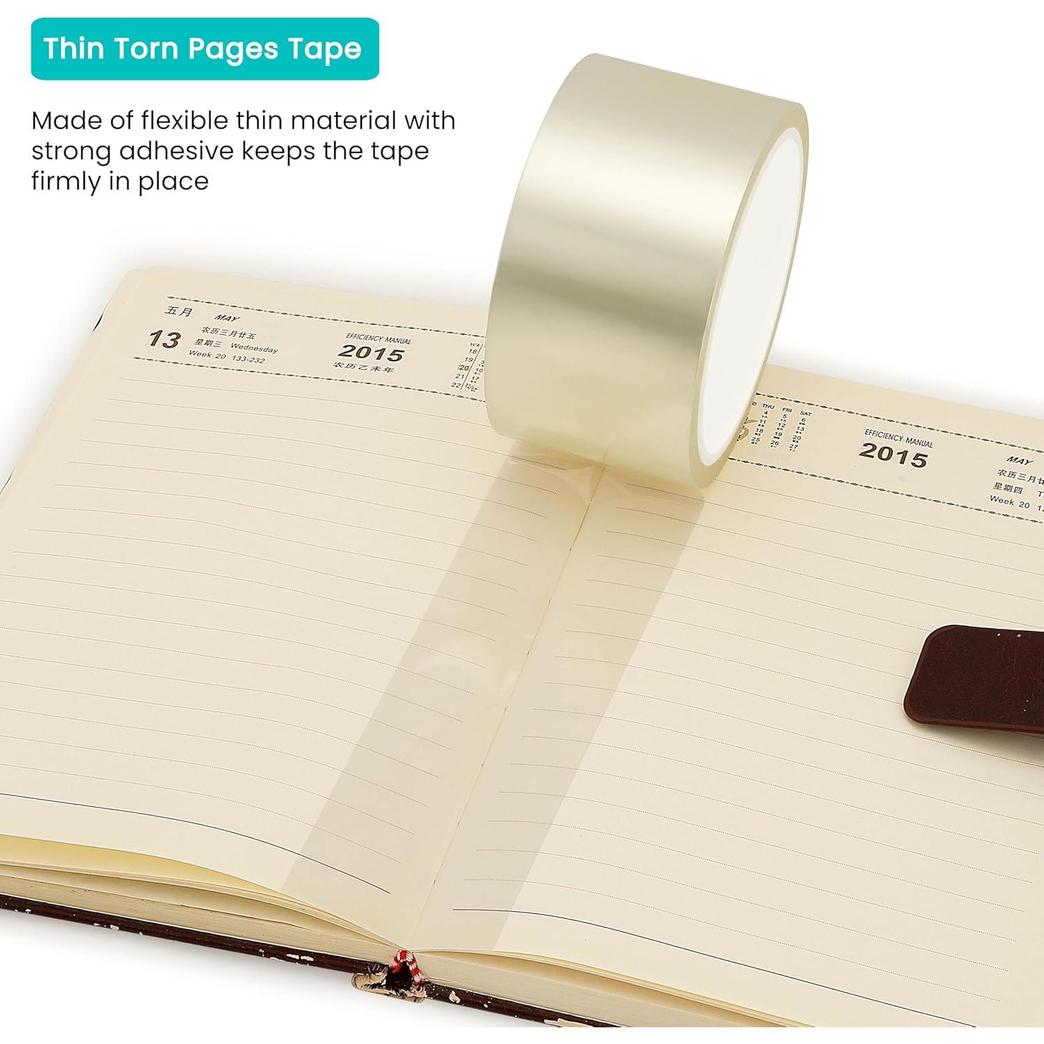 Cinta de Reparación de Libros Transparente 2.5cm x 30.48m