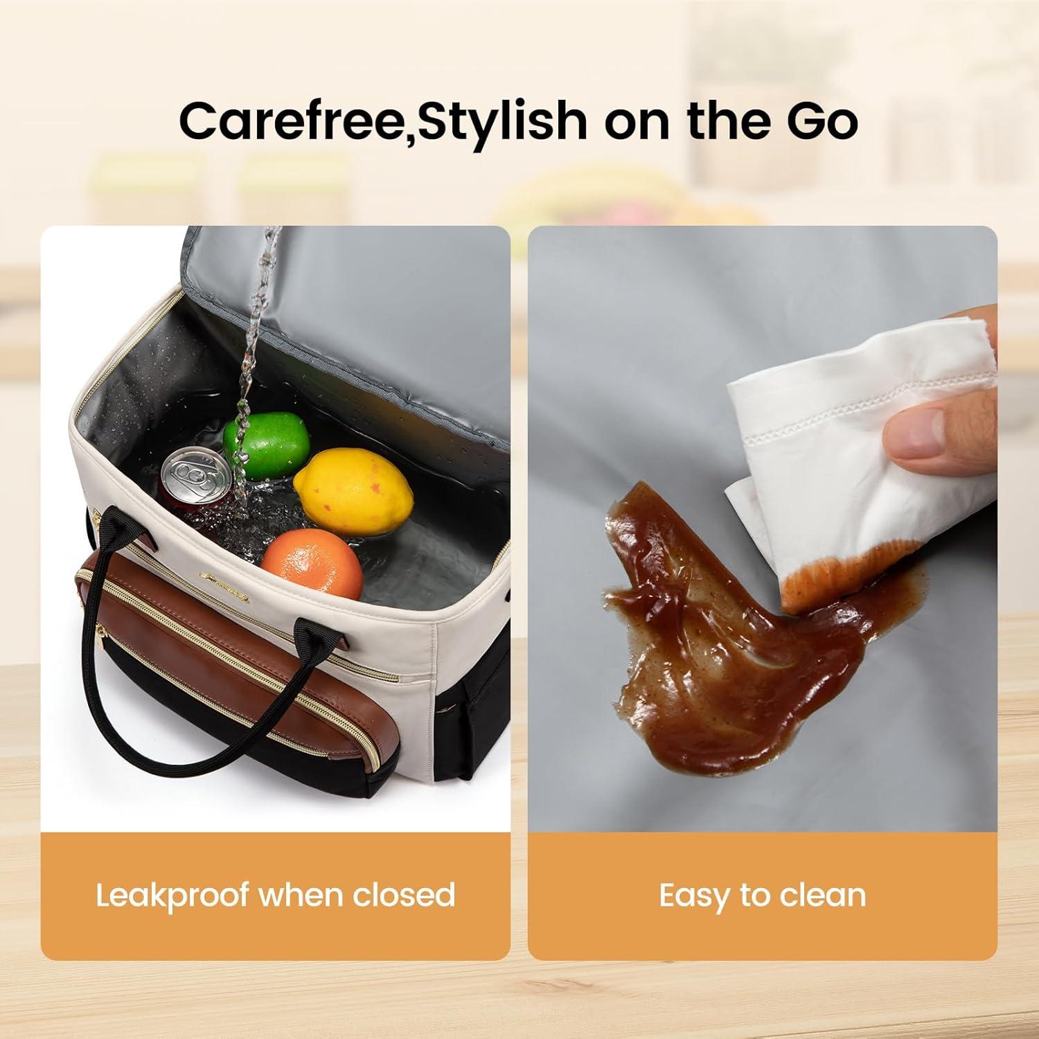 Bolsa de Almuerzo Aislada LOVEVOOK 13L Negra con Correa Ajustable