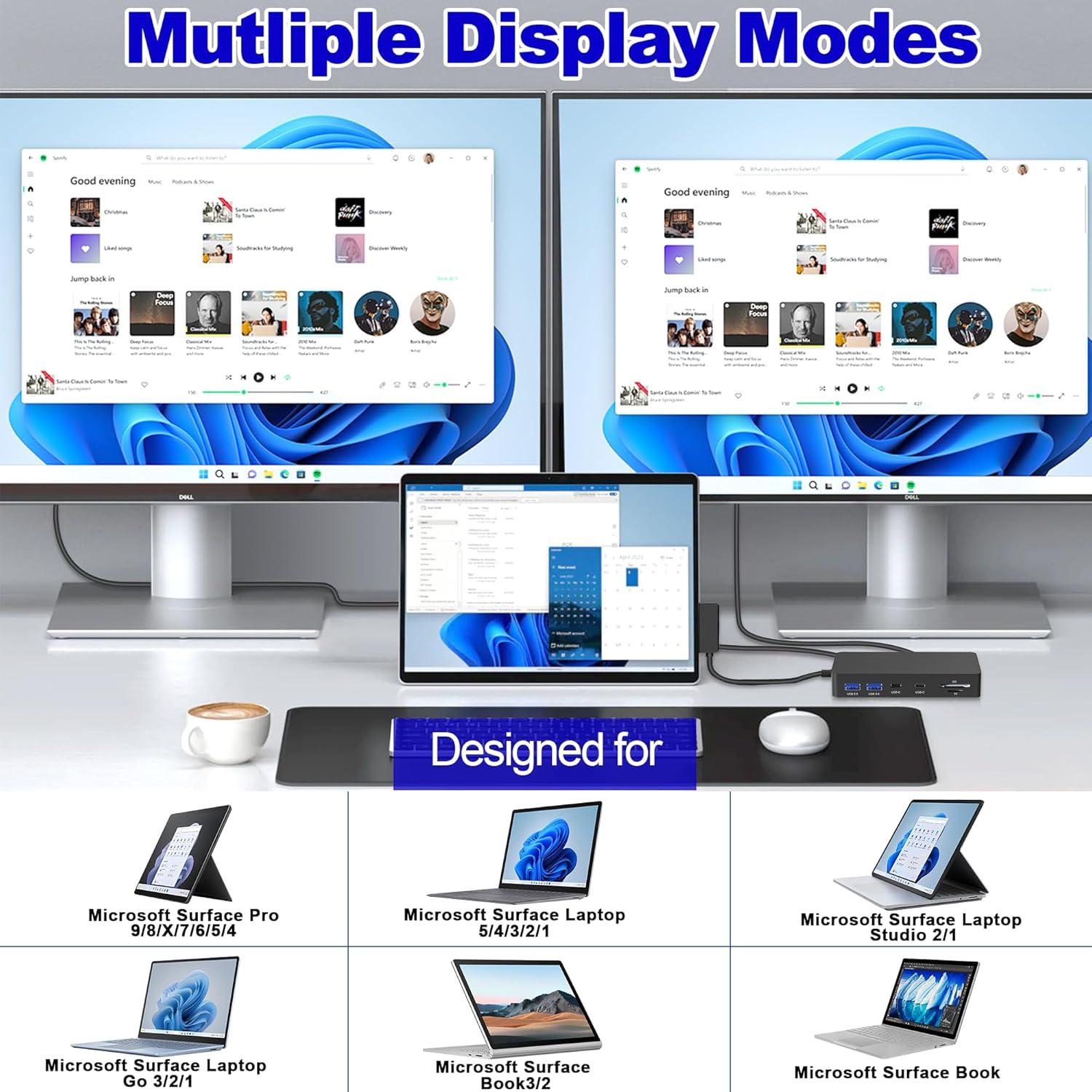 Estación de Acoplamiento Microsoft Surface Dock 12-en-1 HDMI VGA