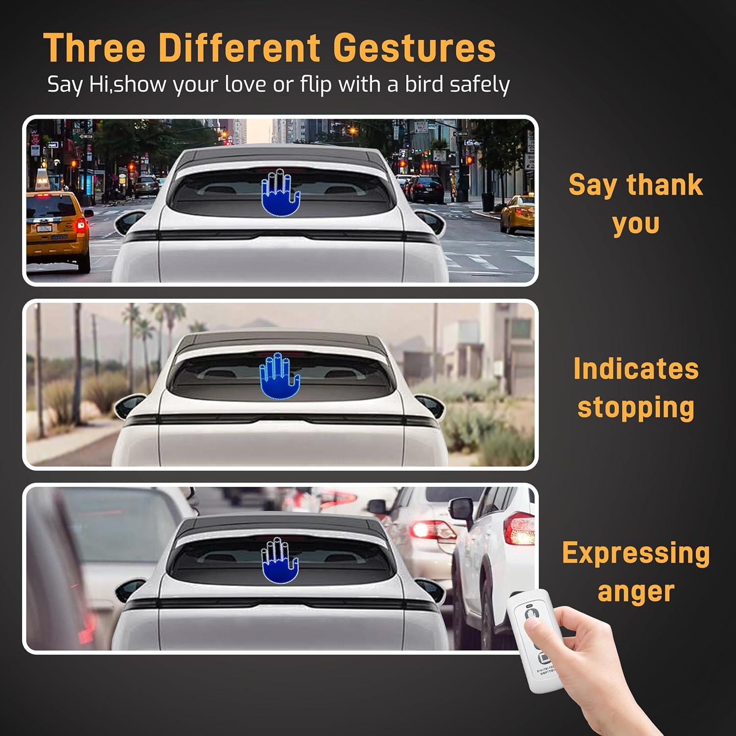 Luz de Mano LED Qeeanmo Dedo de Gesto para Auto Azul