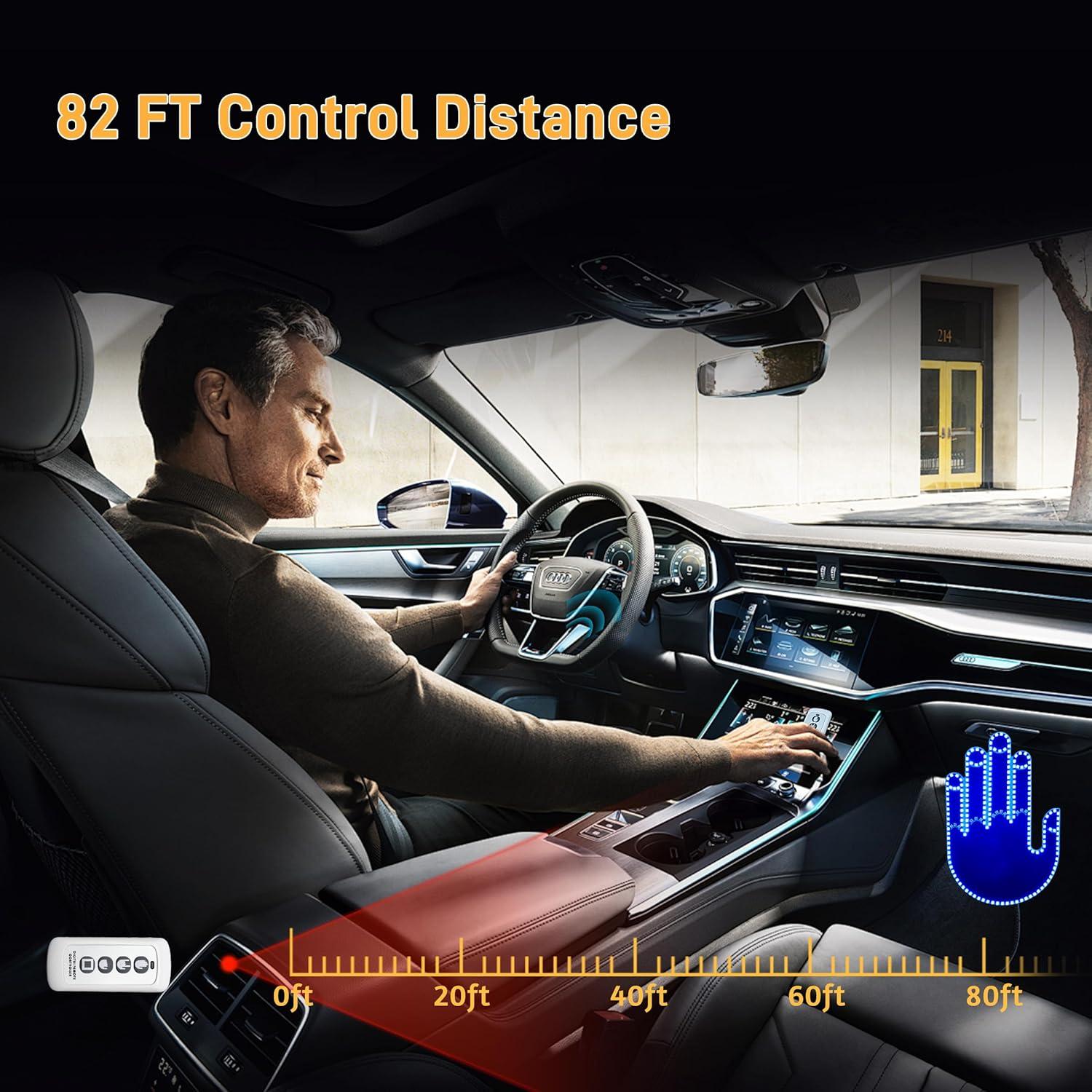 Luz de Mano LED Qeeanmo Dedo de Gesto para Auto Azul