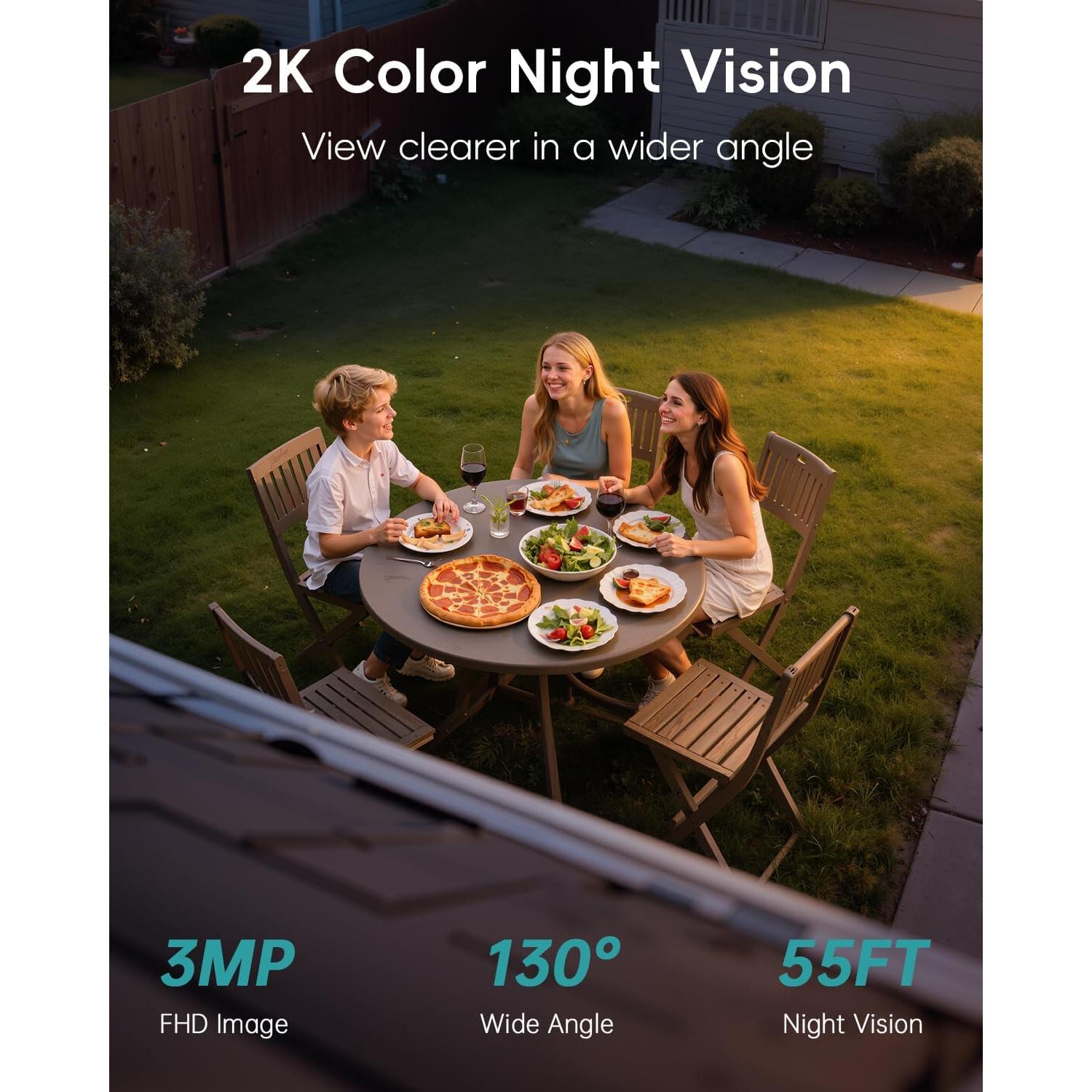 Cámaras de Seguridad Solar Inalámbricas ZUMIMALL 2K - 2 Paquetes