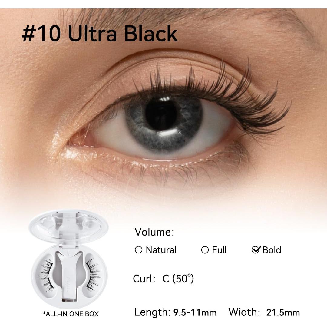 Kit de Pestañas Magnéticas WOSADO No.10 Negro Ultra Reutilizables