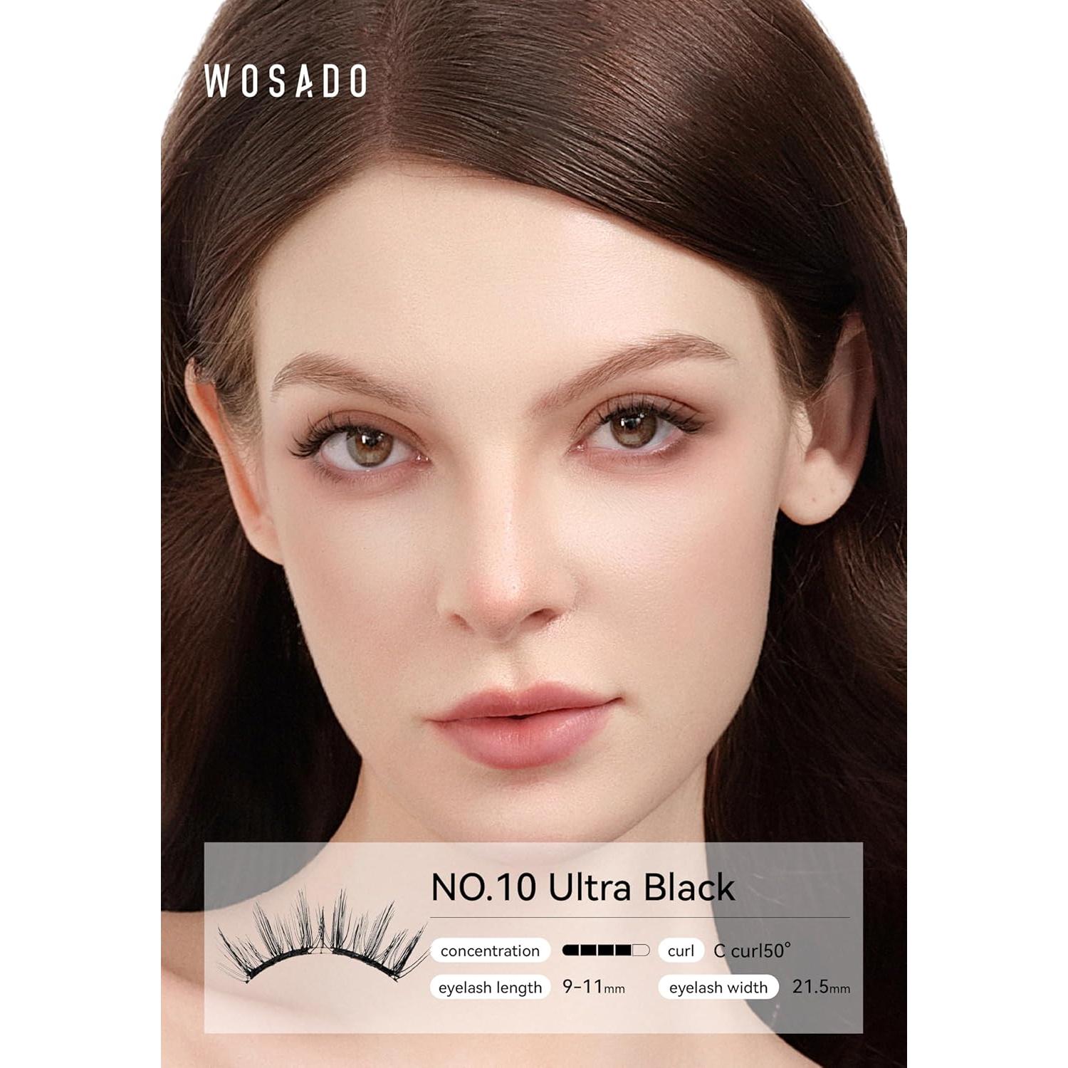 Kit de Pestañas Magnéticas WOSADO No.10 Negro Ultra Reutilizables