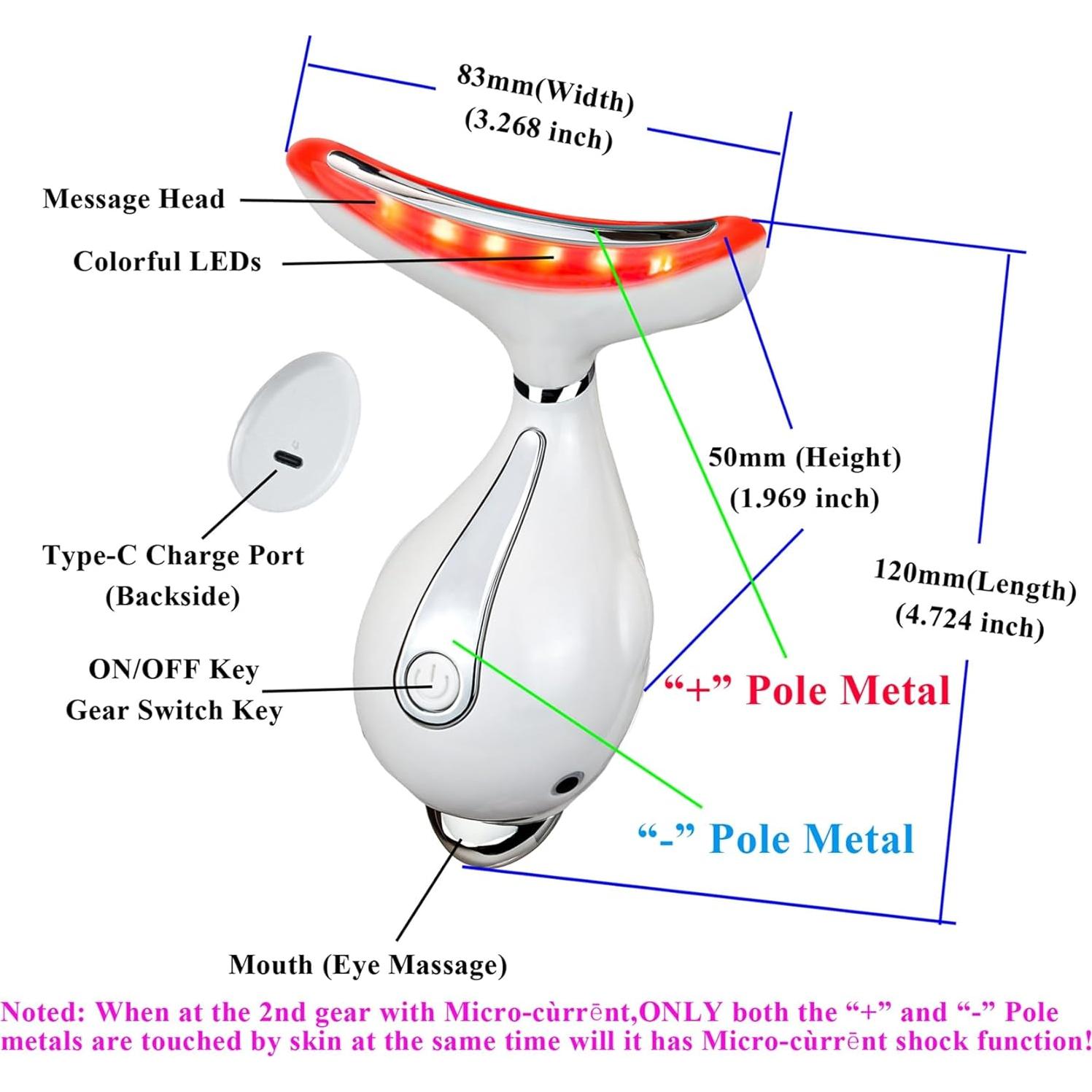 Masajeador Facial y de Cuello IOBTY con Luz LED y Calor
