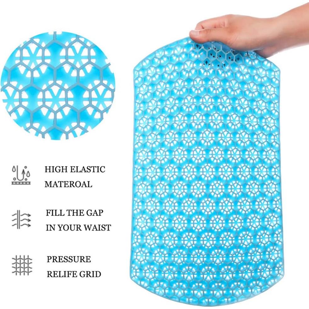 Cojín Lumbar de Gel Helishy - Soporte Espalda Transpirable 40x24cm