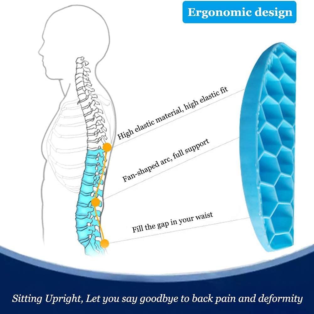 Cojín Lumbar de Gel Helishy - Soporte Espalda Transpirable 40x24cm