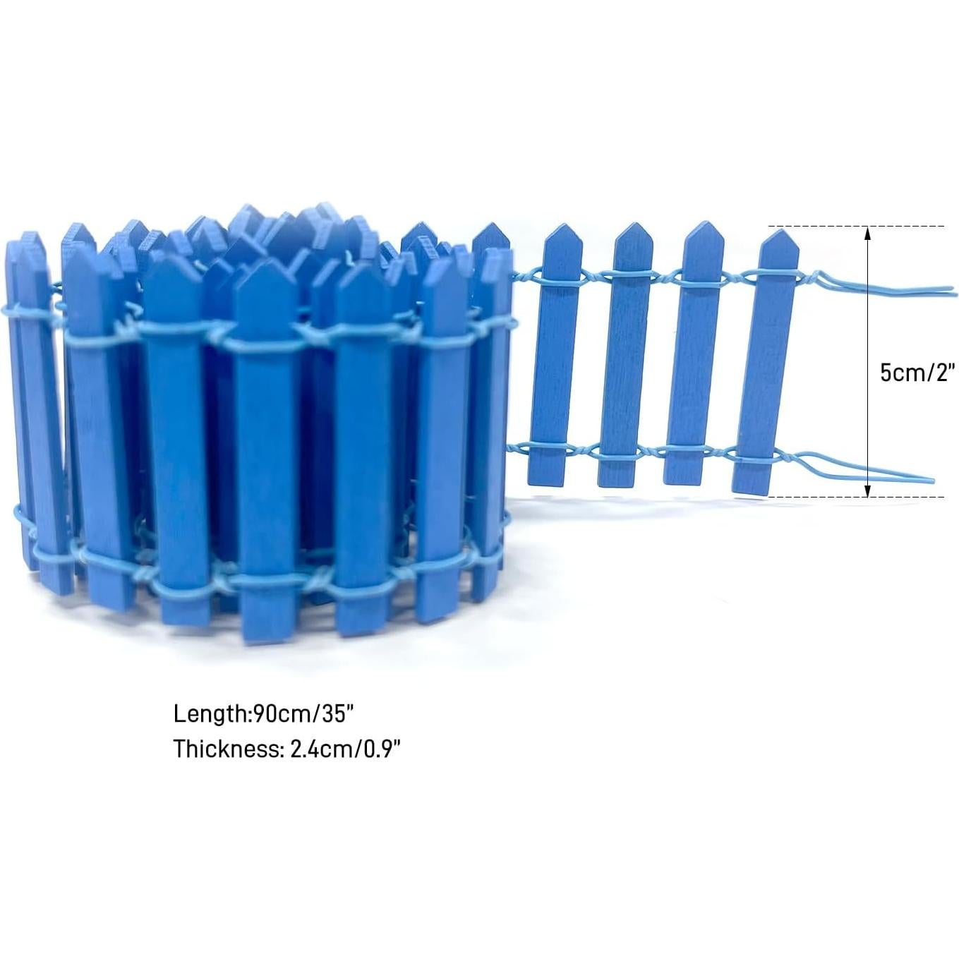 Mini Cerca de Jardín de Hadas XFGSYXS 90cm Azul Decorativa