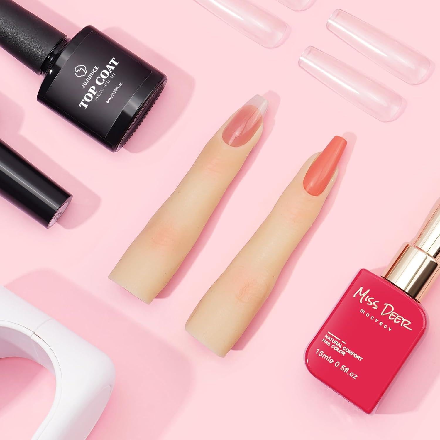 Dedos de práctica de silicona Yokilly para uñas acrílicas - 1-2 piezas