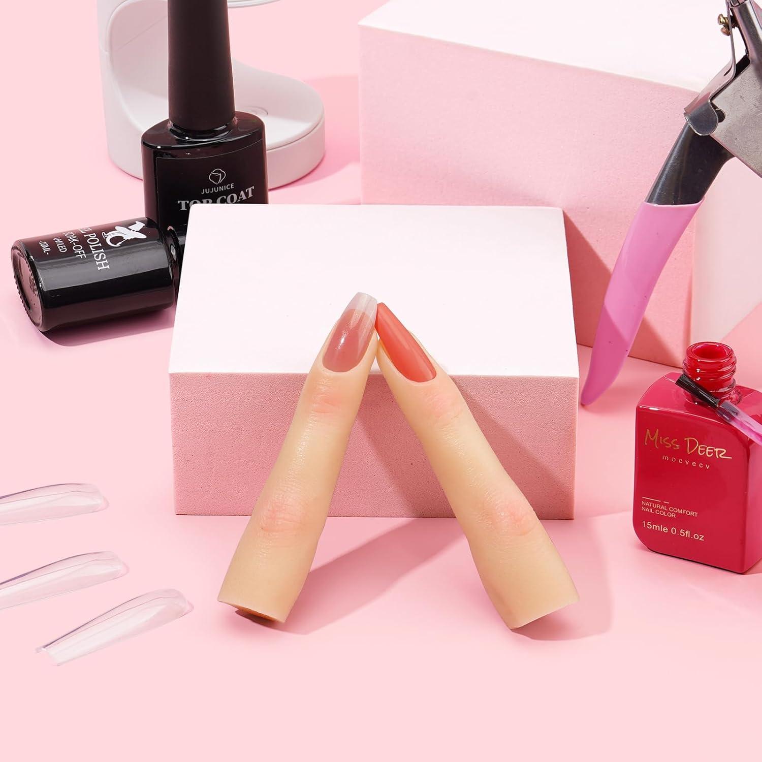 Dedos de práctica de silicona Yokilly para uñas acrílicas - 1-2 piezas