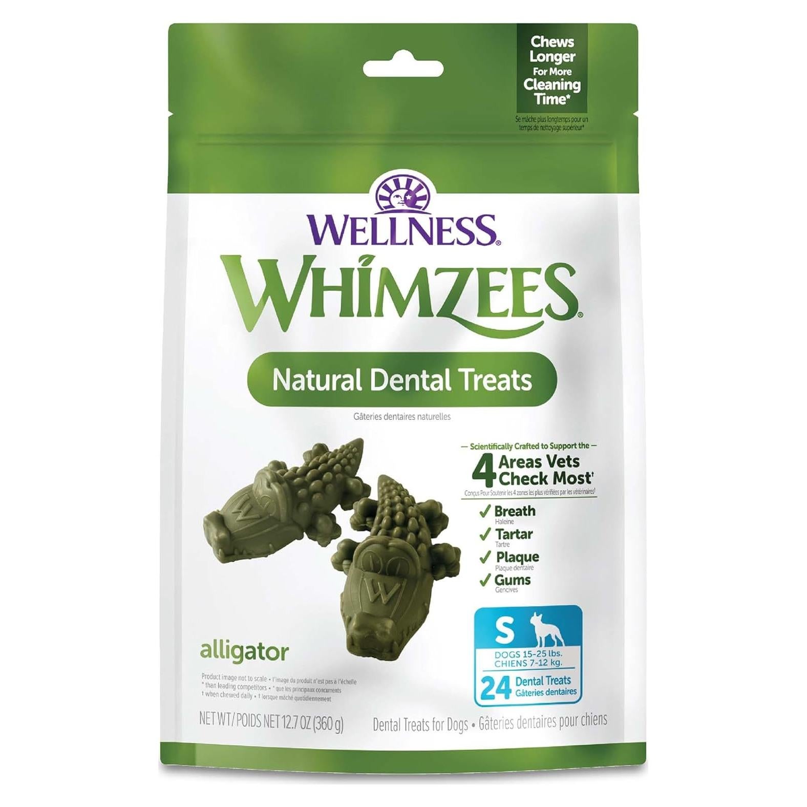 Golosinas Dentales para Perros Wellness WHIMZEES Pequeñas 24 Unidades