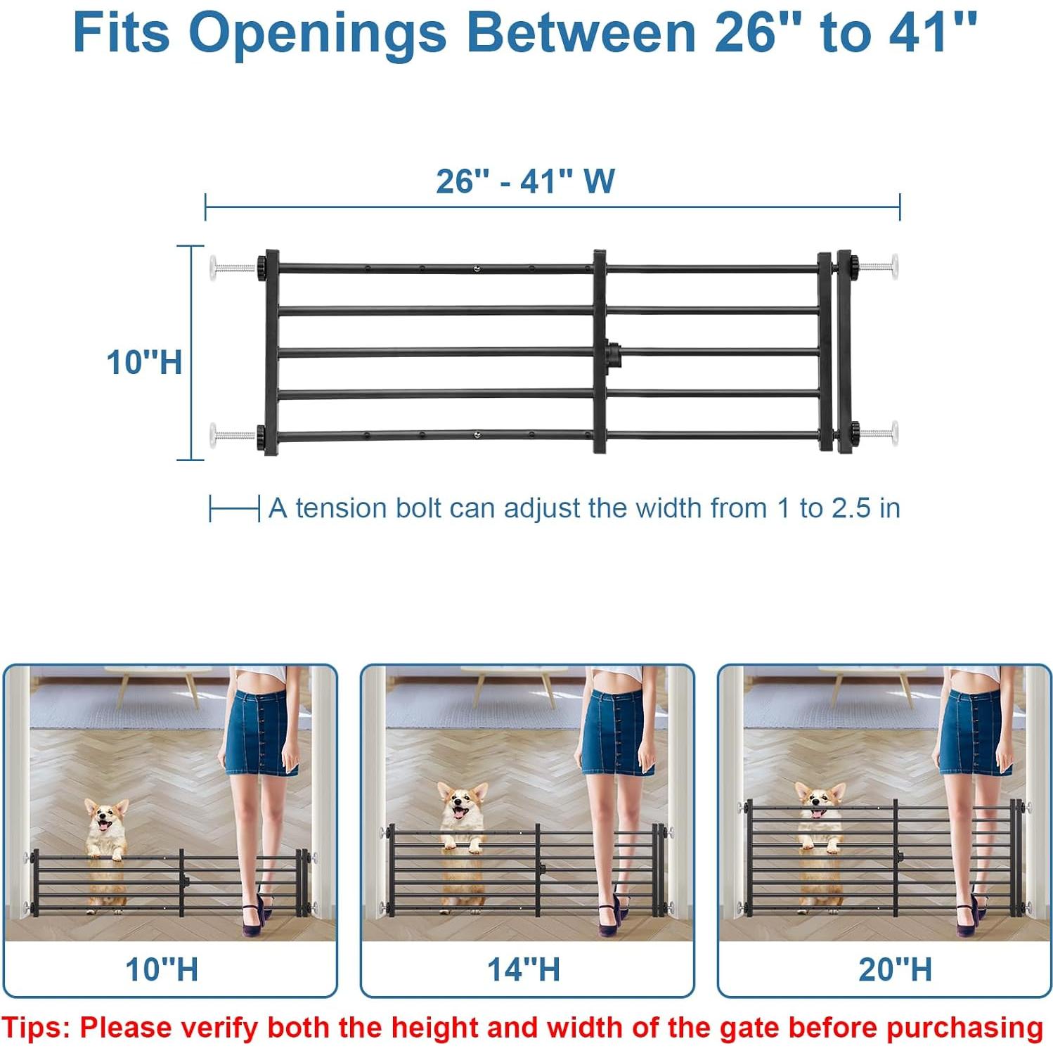 Puerta para Perros Malier 25 cm Alta 66-104 cm Ancha Metal