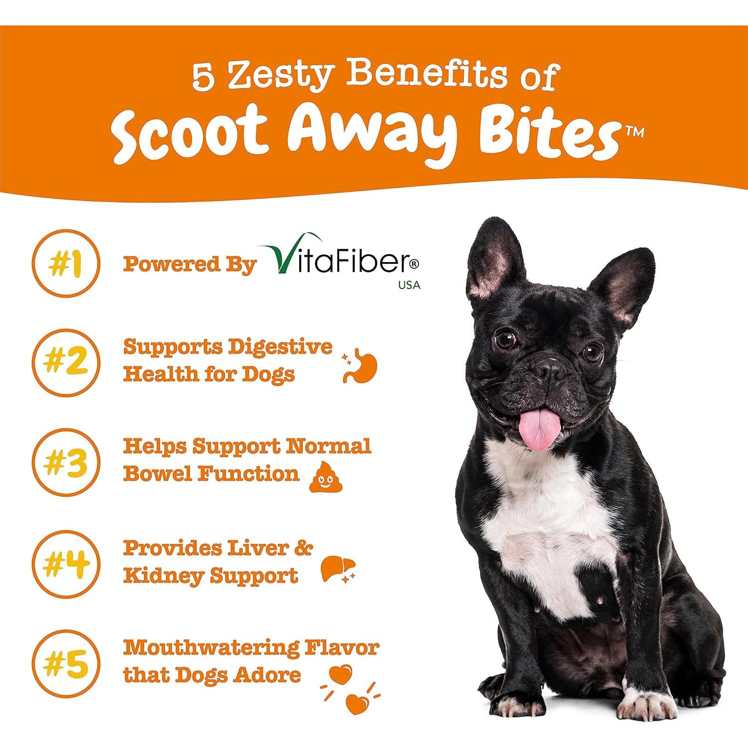 Bocados Scoot Away Zesty Paws para Perros - 90 Chews Digestivos