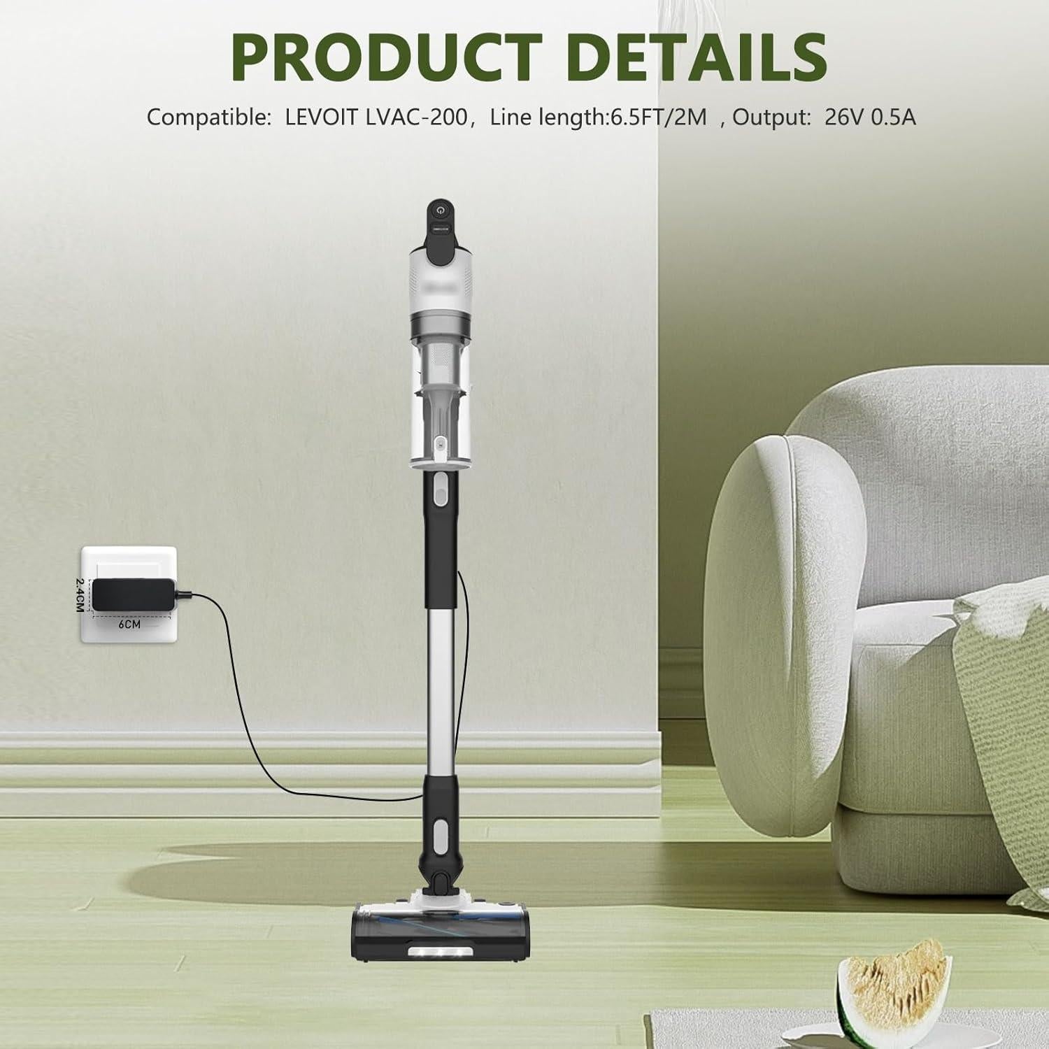 Cargador para Aspiradora Inalámbrica Levoit LSV-V201 26V 0.5A