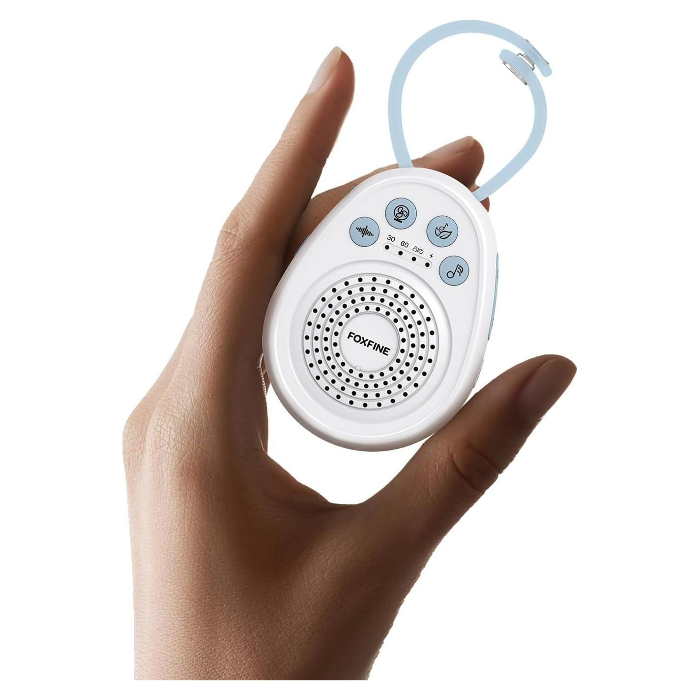 Máquina de Ruido Blanco FOXFINE Mini Azul - 30 Sonidos, 32 Niveles de Volumen