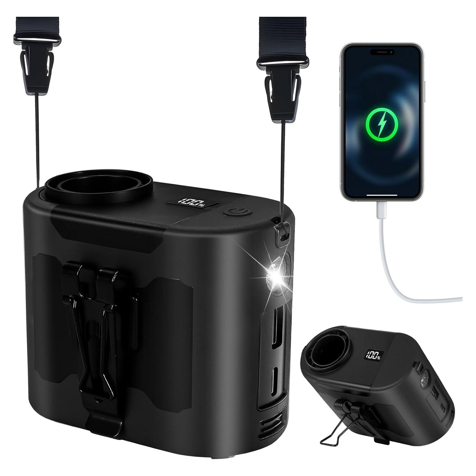 Ventilador Portátil POPERFUN YQ-PPF-F6 Negro 5 Velocidades