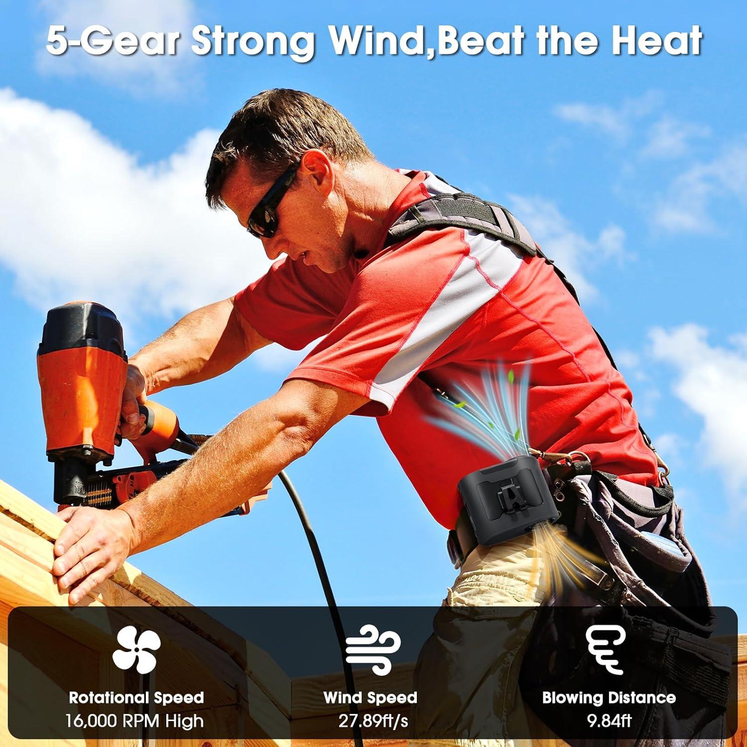 Ventilador Portátil POPERFUN YQ-PPF-F6 Negro 5 Velocidades