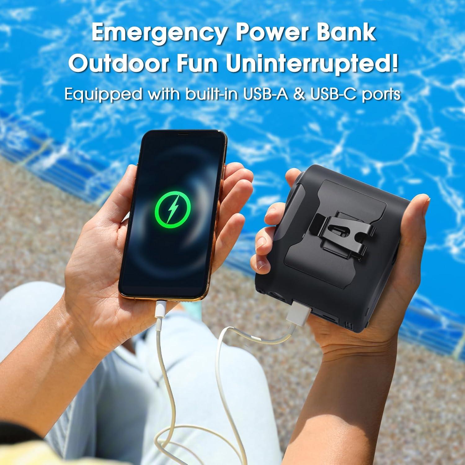 Ventilador Portátil POPERFUN YQ-PPF-F6 Negro 5 Velocidades