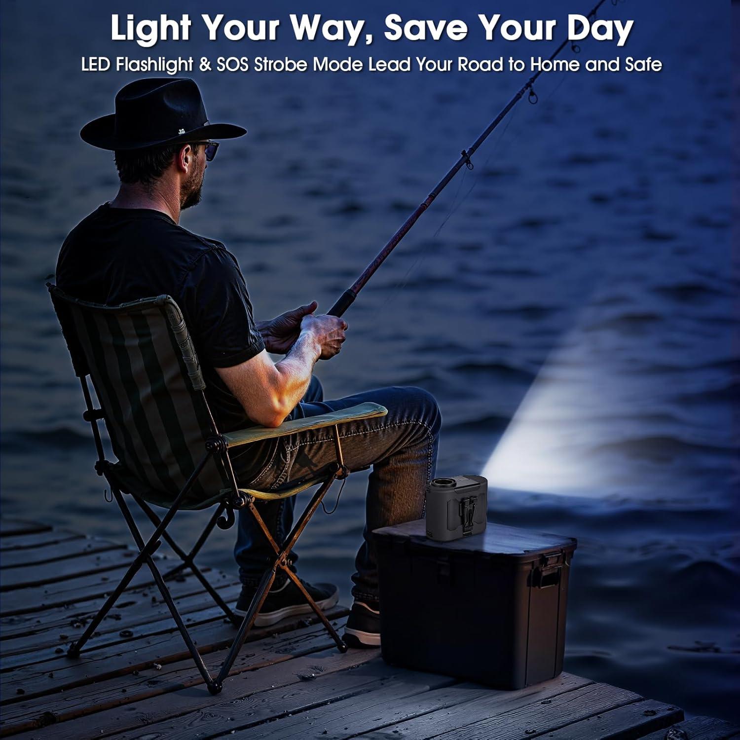 Ventilador Portátil POPERFUN YQ-PPF-F6 Negro 5 Velocidades