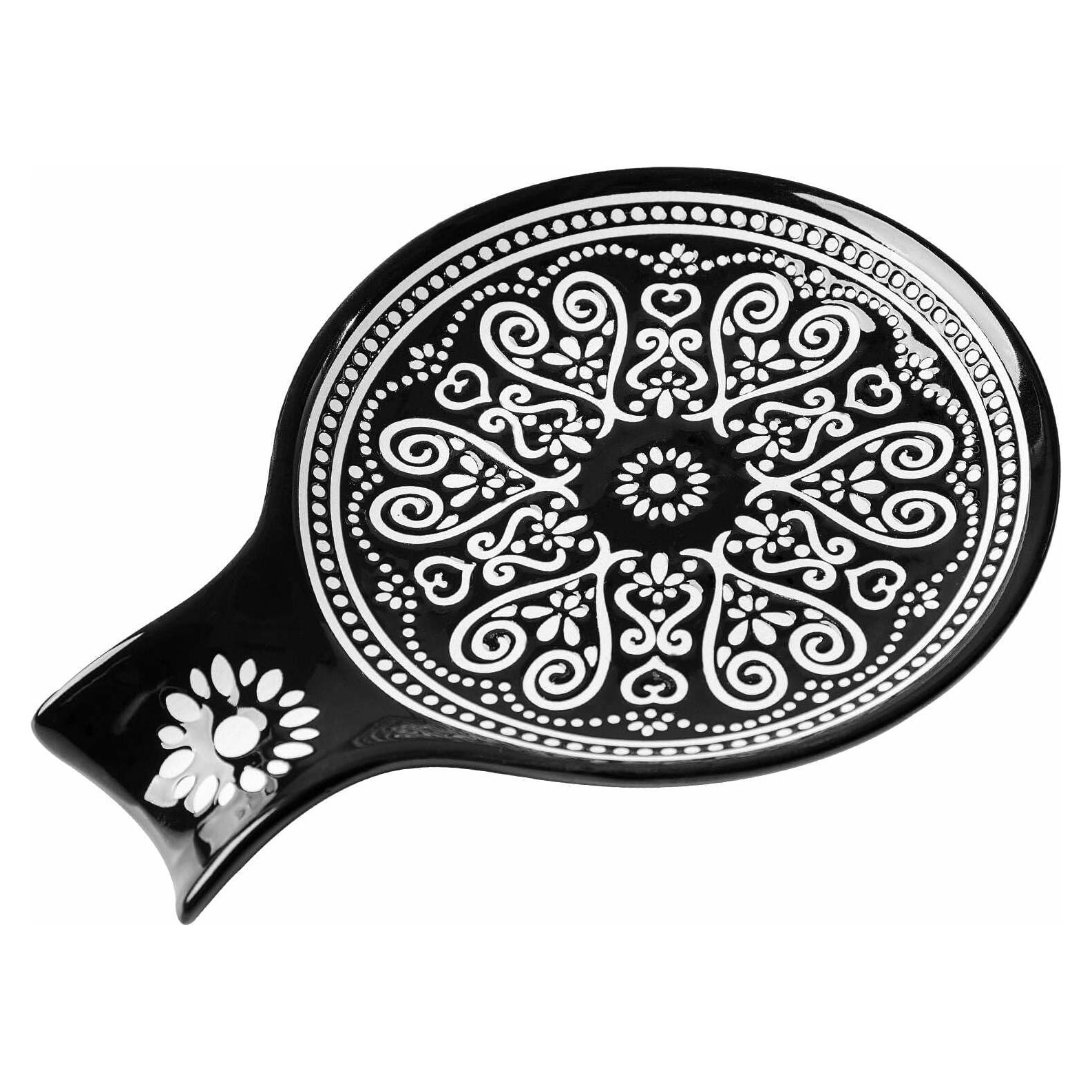 Soporte para Cucharas de Cerámica Delpnana Negro 14.5 cm