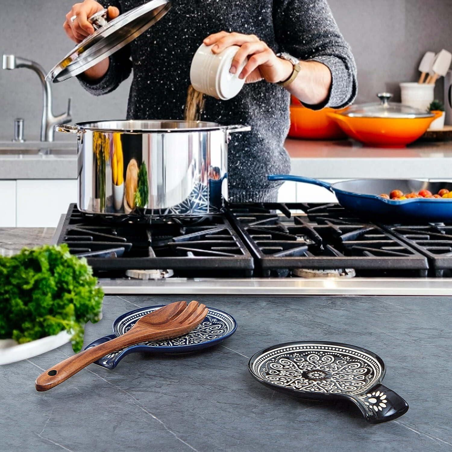 Soporte para Cucharas de Cerámica Delpnana Negro 14.5 cm