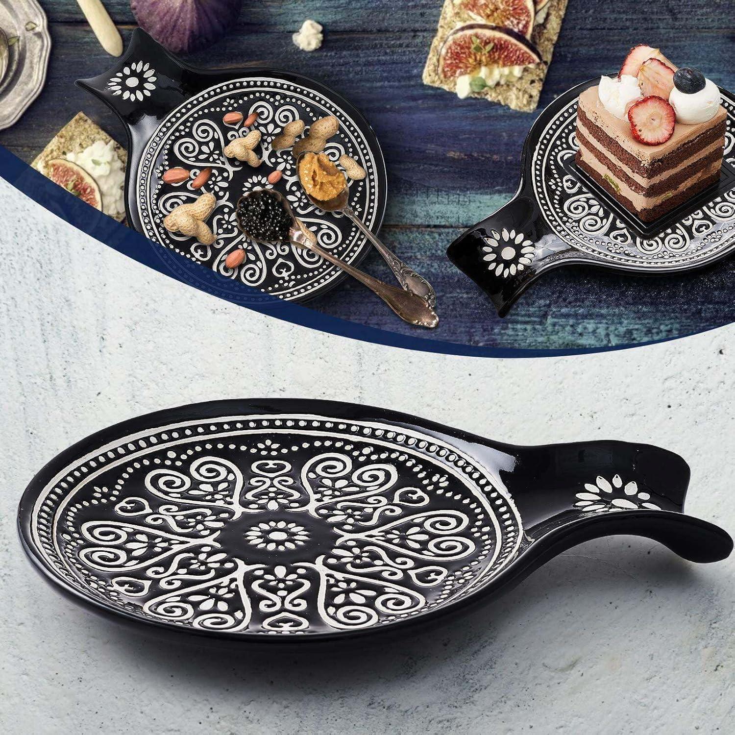 Soporte para Cucharas de Cerámica Delpnana Negro 14.5 cm