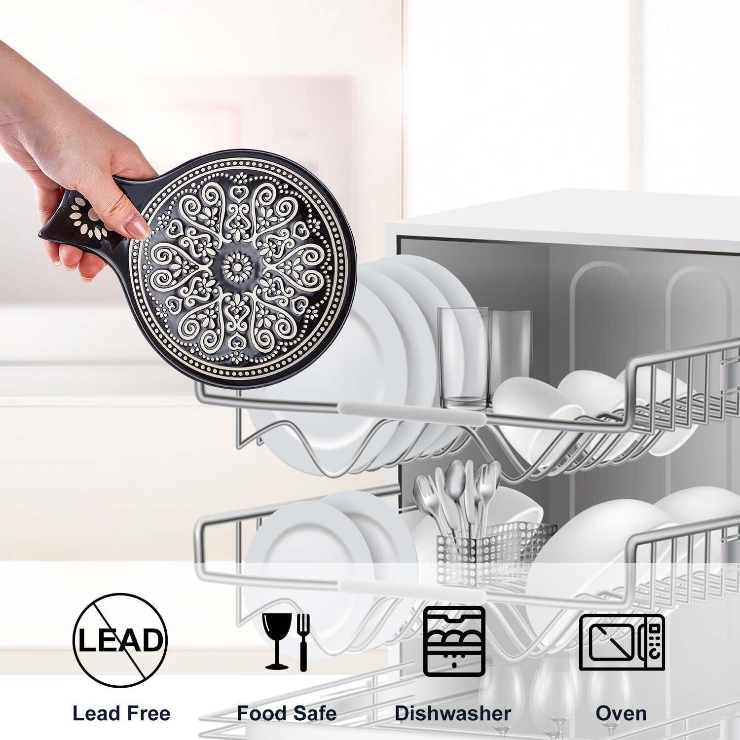 Soporte para Cucharas de Cerámica Delpnana Negro 14.5 cm