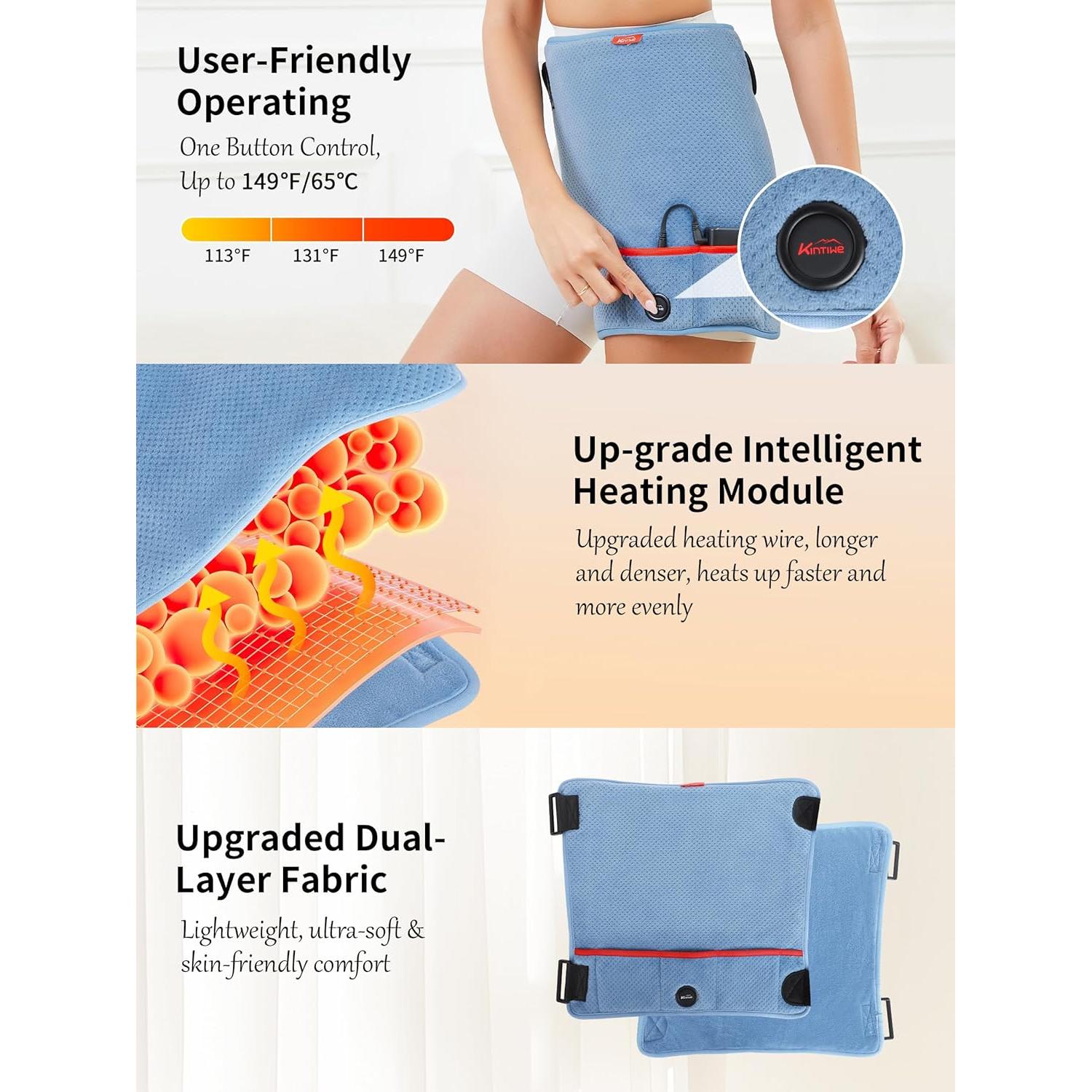 Almohadilla Calentadora Inalámbrica Kintiwe Pro 10000mAh 3 Modos