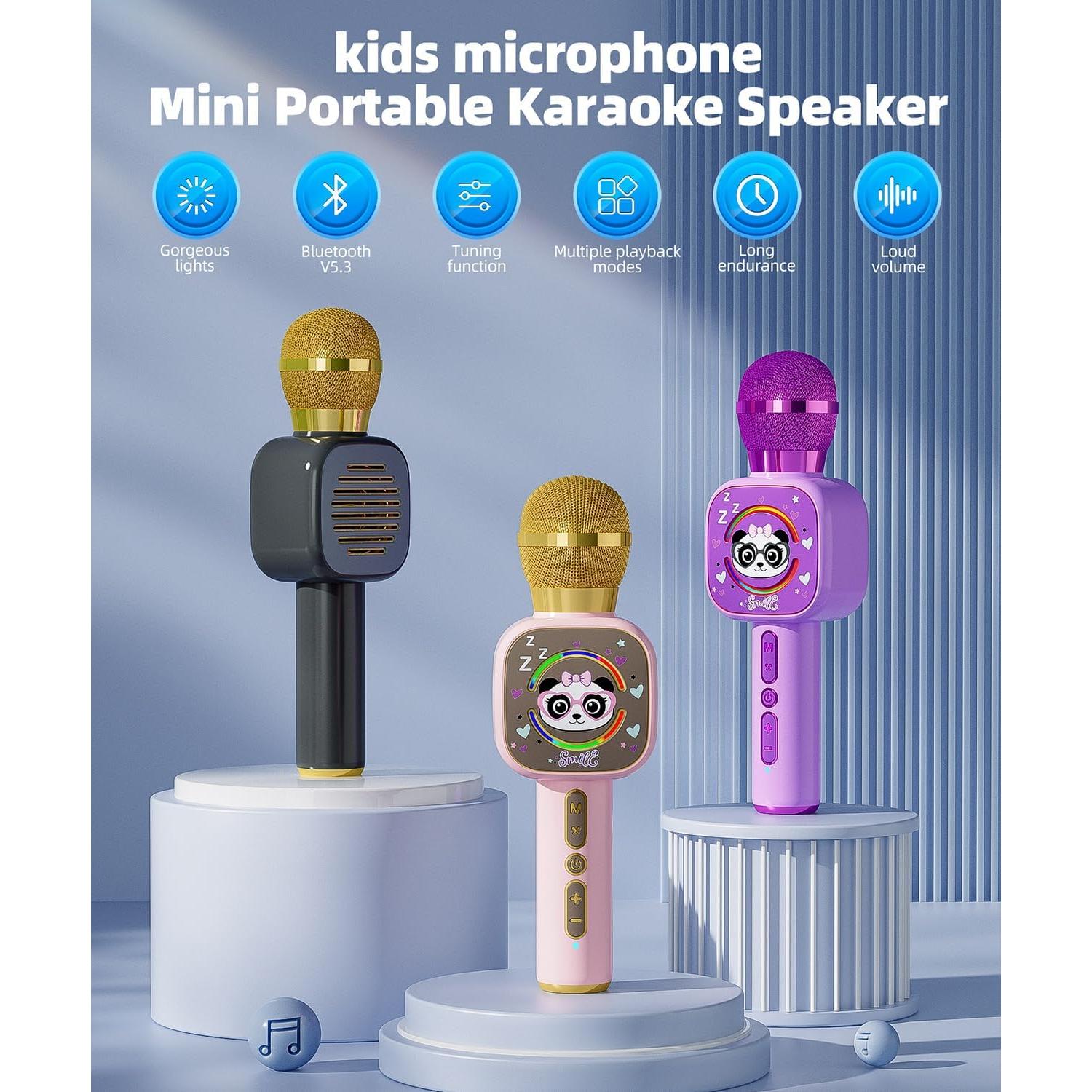 Micrófono Karaoke Bluetooth Qnxoatr X7 para Niños - 5 Modos de Voz