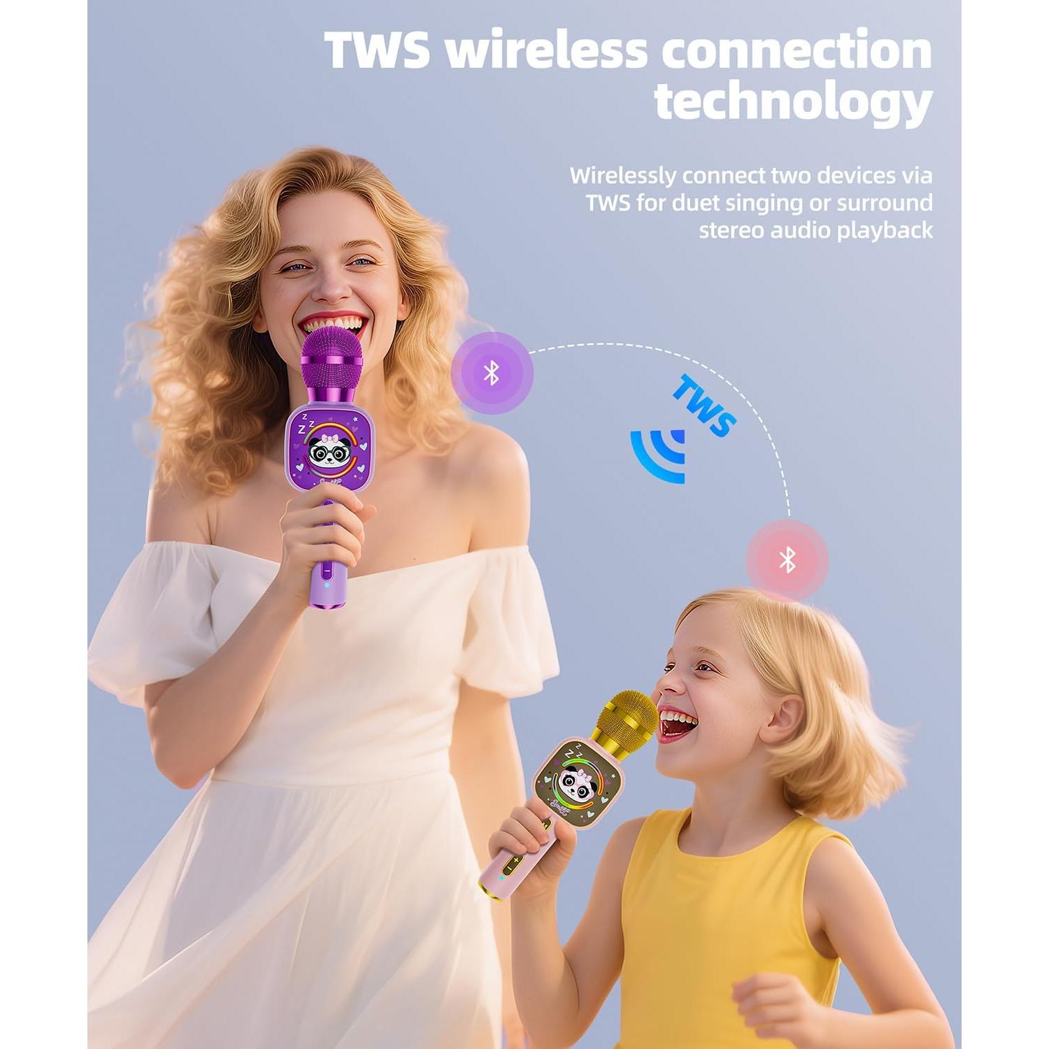 Micrófono Karaoke Bluetooth Qnxoatr X7 para Niños - 5 Modos de Voz