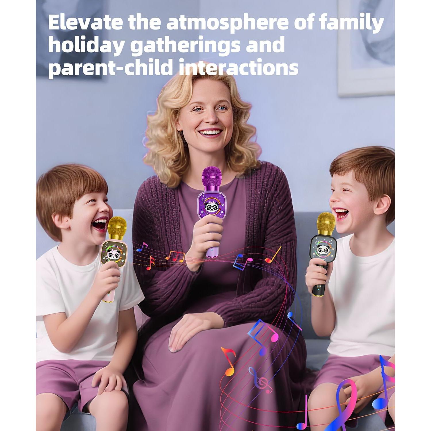 Micrófono Karaoke Bluetooth Qnxoatr X7 para Niños - 5 Modos de Voz