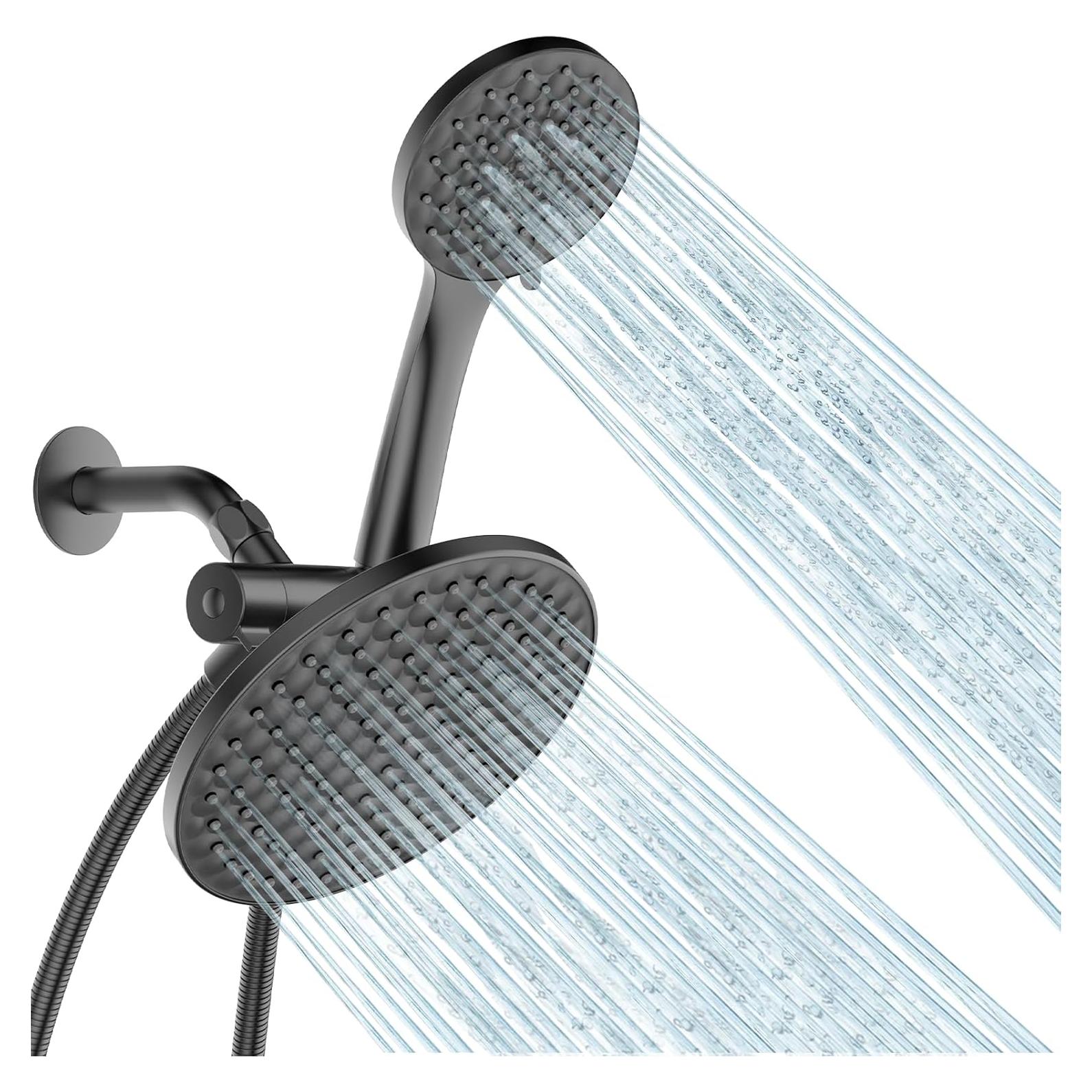 Cabeza de Ducha Doble UltrTxenova 8.6" Lluvia y Mano 6 Modos