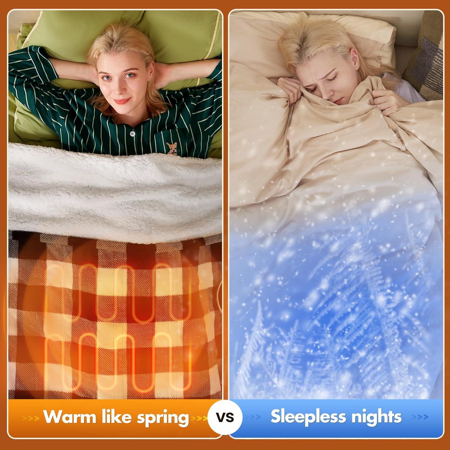 Manta Térmica Eléctrica MAXEVE 127x152 cm Negra con 8 Niveles