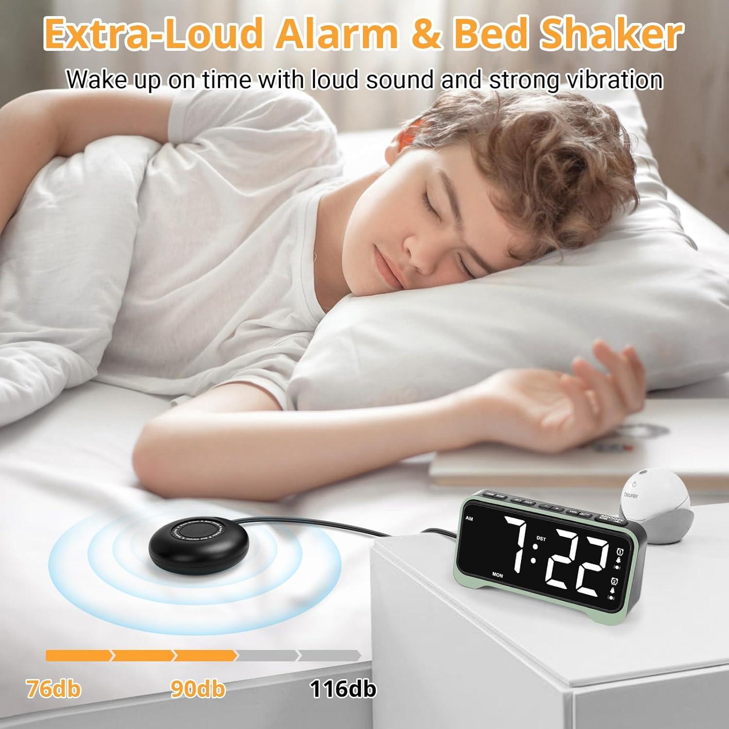 Reloj Despertador Vibrante ROCAM 7.5" Digital Verde