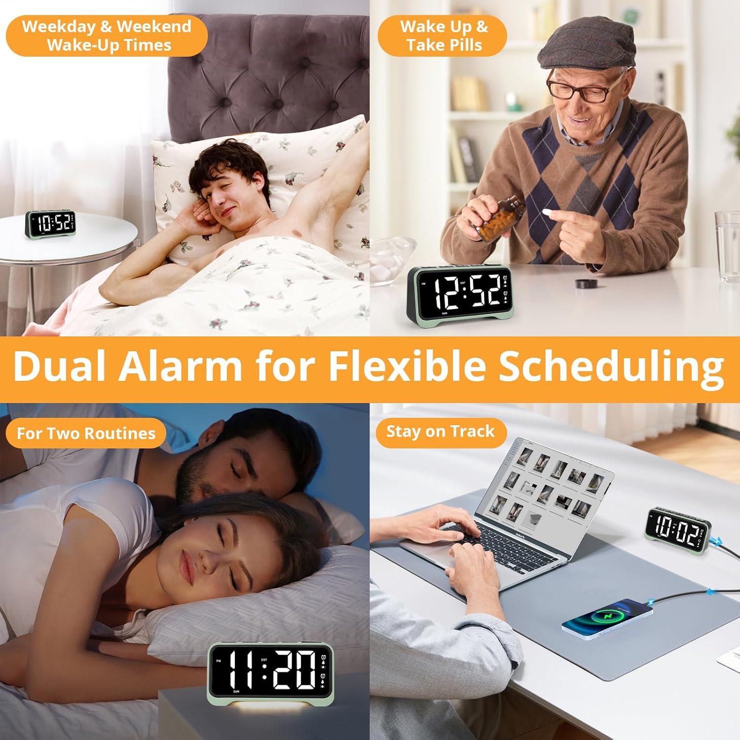 Reloj Despertador Vibrante ROCAM 7.5" Digital Verde