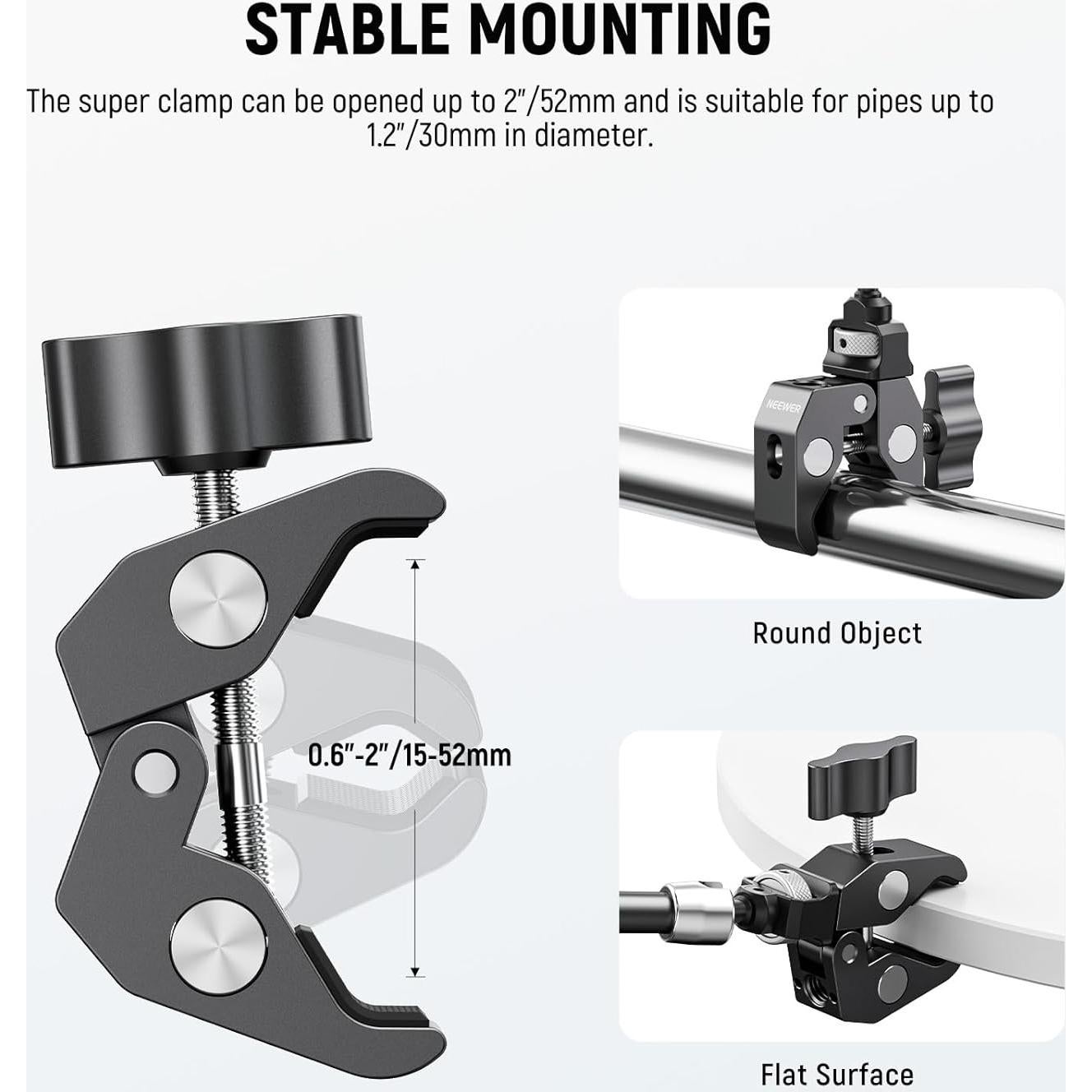 Neewer Brazo Mágico Articulado 28cm con Super Clamp